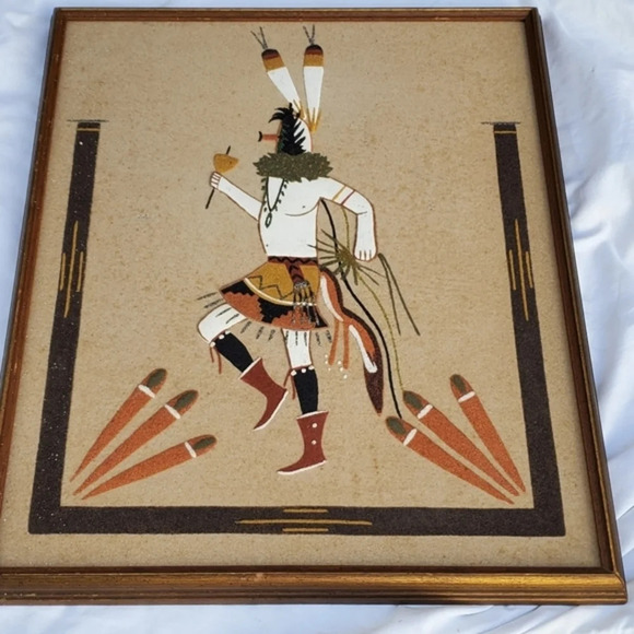 Navajo  vintage Yei Bai Chai‎ Dancer sandart - Picture 1 of 15